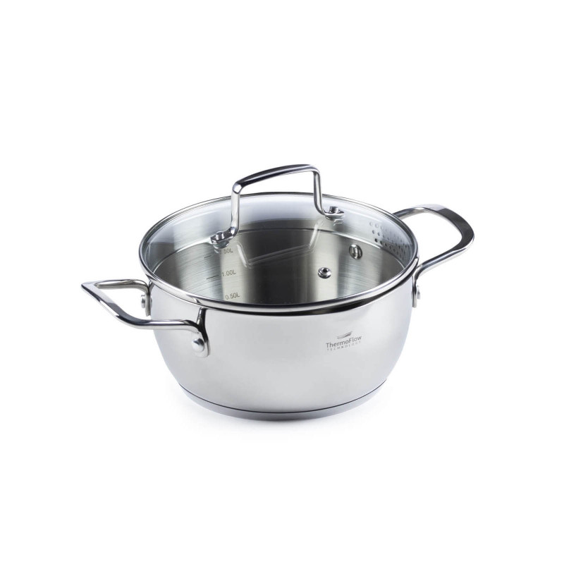 Vitapur čelični lonac Rosmarino Pour&Cook II sa staklenim poklopcem – 2,6 l, 20 cm