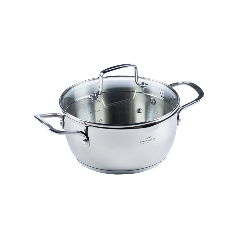 Vitapur čelični lonac Rosmarino Pour&Cook II sa staklenim poklopcem – 2,6 l, 20 cm