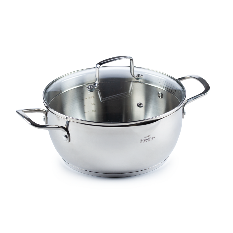 Vitapur čelični lonac Rosmarino Pour&Cook II sa staklenim poklopcem – 4,2 l, 24 cm
