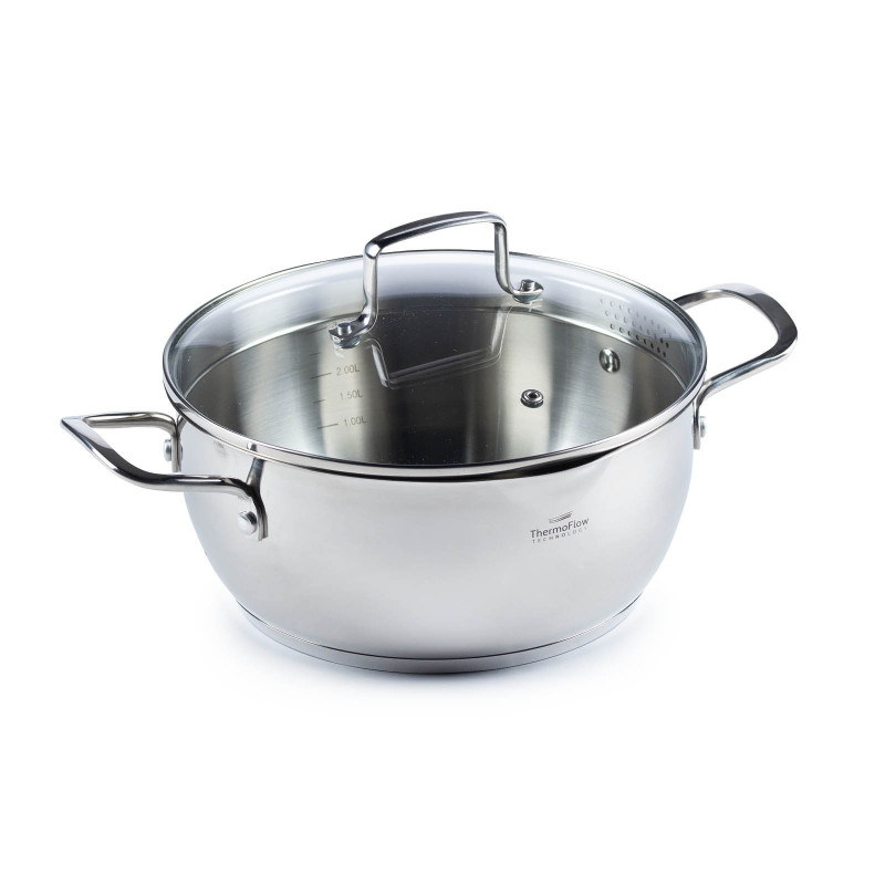 Vitapur čelični lonac Rosmarino Pour&Cook II sa staklenim poklopcem – 4,2 l, 24 cm