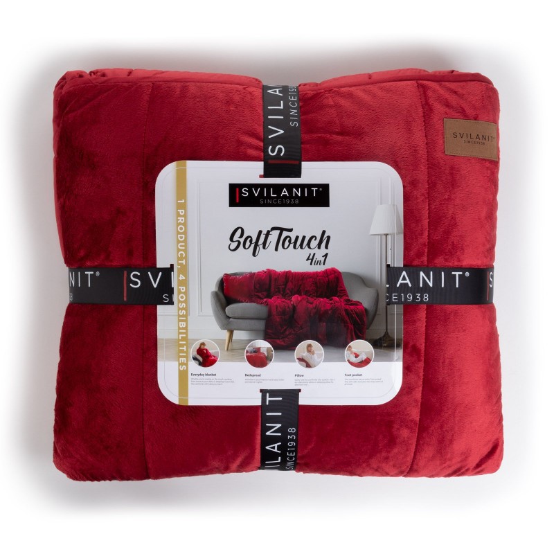 Dekorativni pokrivač/jastuk Svilanit SoftTouch 4u1 - bordo