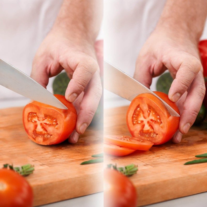 Tupi i istrošeni noževi su prošlost! Ručni oštrač Rosmarino namijenjen je za oštrenje svih vrsta čeličnih kuhinjskih noževa, potpuno je sigurna i jednostavna za upotrebu. Da bi vaši noževi bili vrhunski oštri oštrač ima dva čelična otvora od brusnog čelika koji se koriste zavisno od tuposti noža. Dva nivoa omogućavaju oštro i fino oštrenje. Grubo oštrenje izoštrit će čak i veom tupe i oštećene noževe, dok će fini način rada samo "dotjerati" oštrinu noževa.Ugao oštrenja je 25-30 °, što znači da stvaraju izdržljive i oštre ivice na duge periode, što je idealno za većinu čeličnih noževa u domaćinstvu. Na donjoj strani ručke i brusne glave ima neklizajuću podlogu što sprječava klizanje. Zbog svoje male veličine pogodan je za upotrebu u bilo kojoj kuhinji, a lako se može ponijeti na kampovanje ili izlet.
