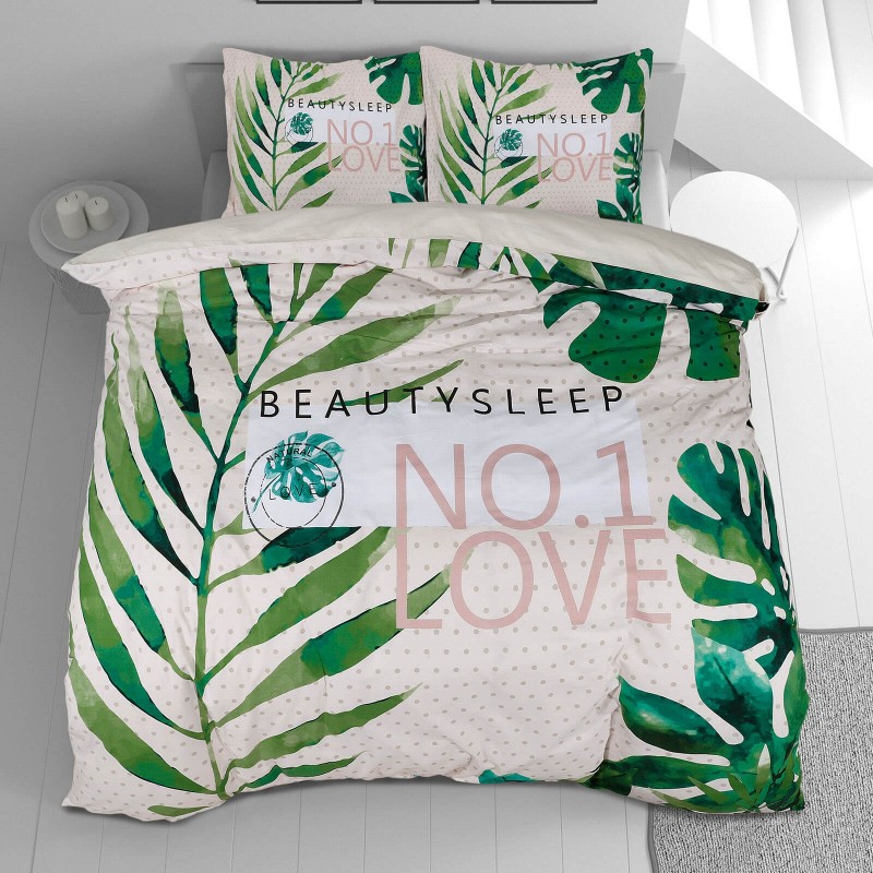 Vrijeme je za potpuno uživanje u modernim pamučnim posteljinama! Posteljina Beauty Sleep od renforce platna, mekane tkanine, jednostavne za održavanje. Neka vas oduševi moderan dizajn s uzorkom listova za udoban i ugodan san. Posteljina je periva na 40 °C.