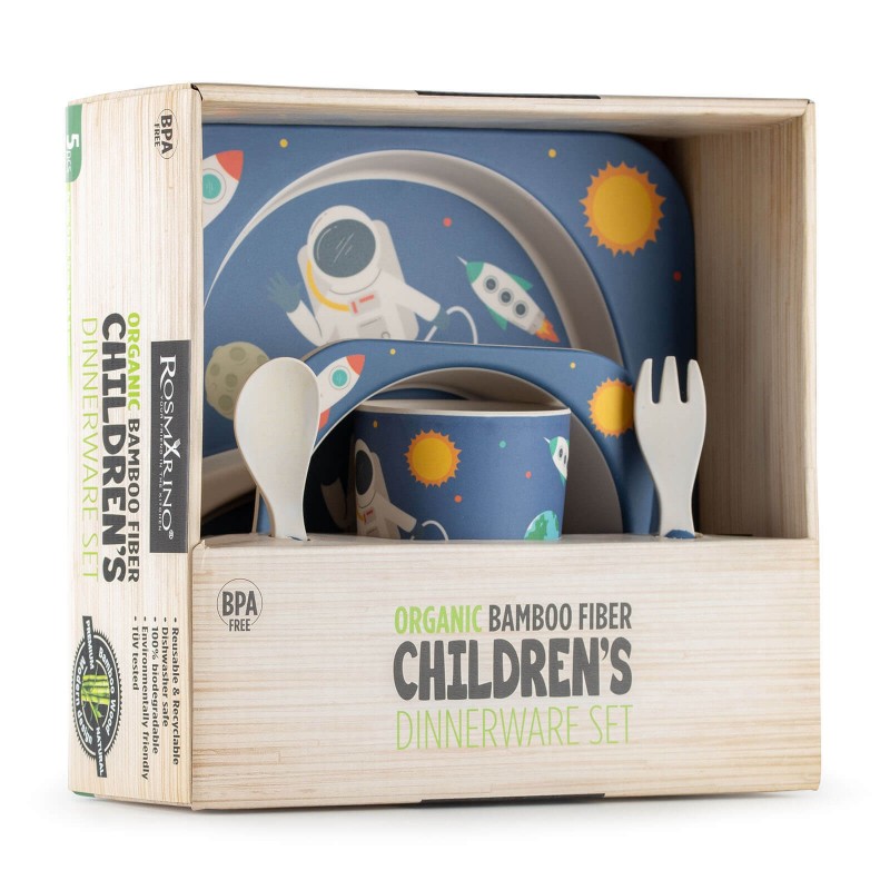 5-dijelni dječji bambus set za jelo Rosmarino - Astronaut