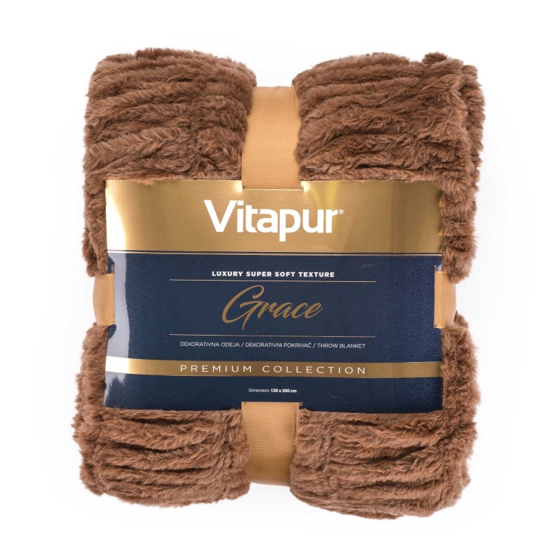 Dekorativni pokrivač Vitapur Grace – smeđi