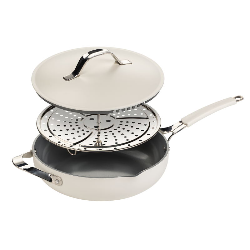 Tava za kuhanje na pari, sotiranje i prženje Rosmarino Chef’s Choice All-in-One, 28 cm – bež