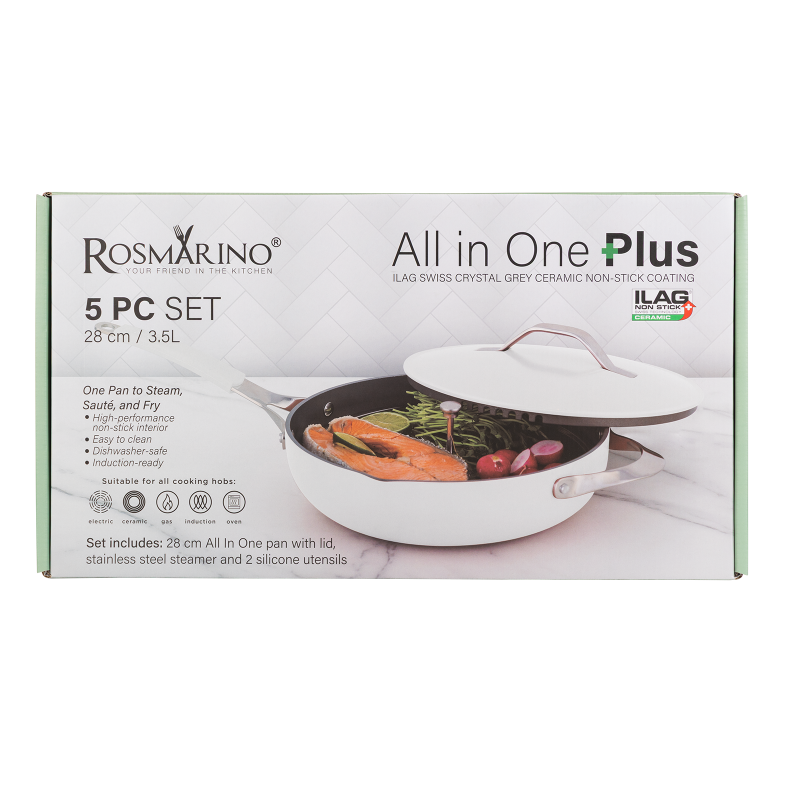 Tava za kuhanje na pari, sotiranje i prženje Rosmarino Chef’s Choice All-in-One, 28 cm – bež