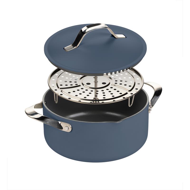 Lonac za kuhanje na pari, pirjanje i prženje Rosmarino Chef's Choice All-in-One, 24 cm – plava