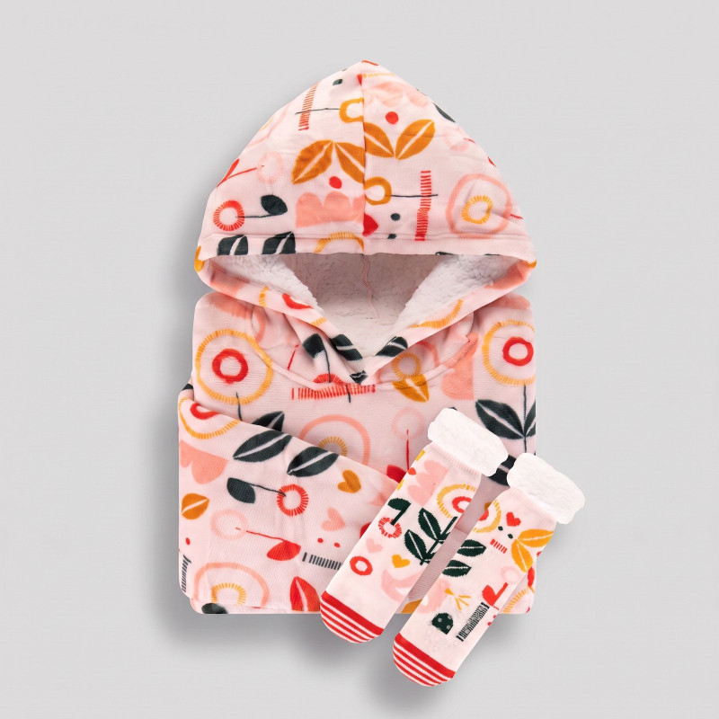 Hoodie deka s rukavima Svilanit Happy Garden + POKLON: čarape