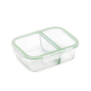 Pravougaoni stakleni pekač sa poklopcem i pregradom Rosmarino Bake&Go 23,5x18x7,5 cm