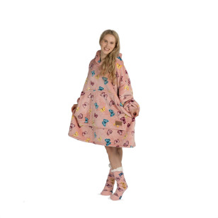 Hoodie deka za odrasle Svilanit Butterfly + Poklon čarape