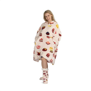 Hoodie deka za odrasle Svilanit Cake Time + Poklon čarape