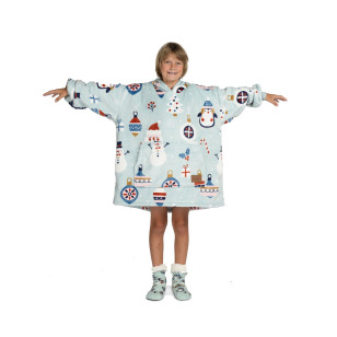 Dječja hoodie deka Svilanit Winter Wonderland + Poklon čarape 