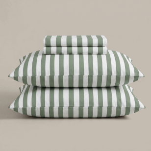 Svilanit pamučna posteljina Olive Stripe 