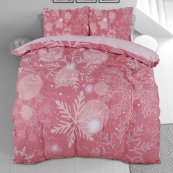 Pamučna posteljina Svilanit Pink Snowflakes