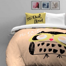 Dječja pamučna posteljina Svilanit Happy Owl - narandžasta