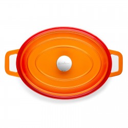 Ovalni lonac od lijevanog željeza s poklopcem Rosmarino Blacksmith’s 4,7 l - 31 cm, narandžasti