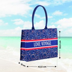 Moderna torba Svilanit Love Voyage, plavo-crvena