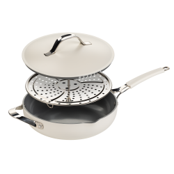 Tava za kuhanje na pari, sotiranje i prženje Rosmarino Chef’s Choice All-in-One, 28 cm – bež