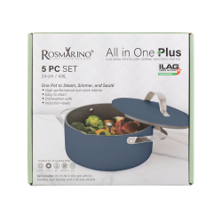 Lonac za kuhanje na pari, pirjanje i prženje Rosmarino Chef's Choice All-in-One, 24 cm – plava