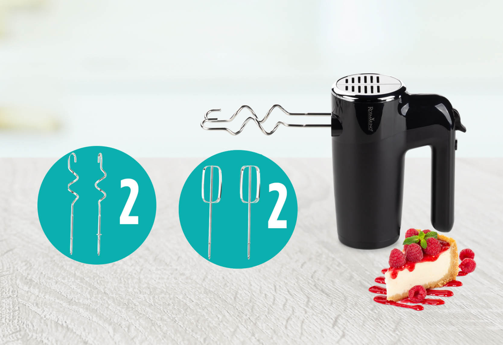 Dolazi s 4 nastavka za tučenje i miješanje.